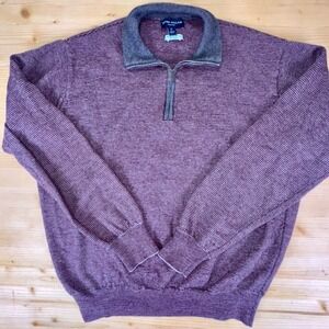 Peter Millar Collection 1/4 Zip Sweater XL‎ Made in Italy Merino Silk Cashmere